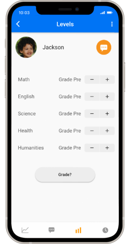 Customize Quiz App Grade Level for each Child